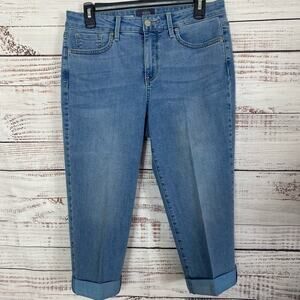 NYDJ x CHICO’S SLIM‎ CROP CAPRI SIZE 8 Straight leg Cuffed JEANS